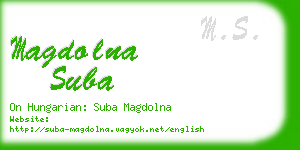 magdolna suba business card